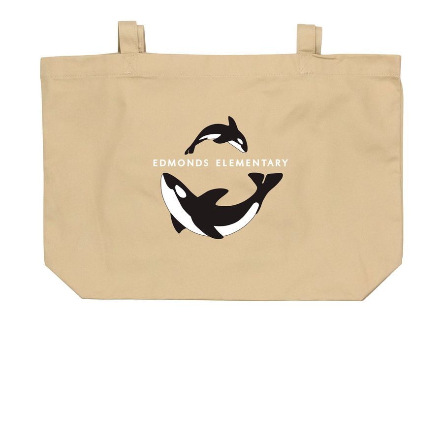 Edmonds Elementary Large Tote, a Oyster Large Organic Cotton Tote Bag Edmonds Elementary Large Tote, a Oyster Large Organic Cotton Tote Bag (back-view) Edmonds Elementary Large Tote